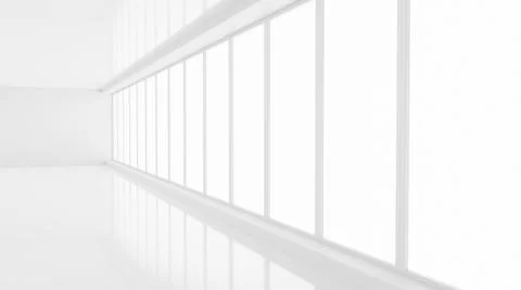 White room with big windows. Stock Illustration