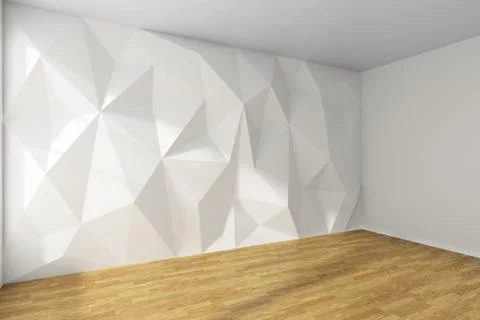 White room corner with rumpled wall and parquet floor Stock Illustration