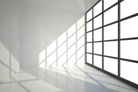 White room with a lot of windows Stockillustratie