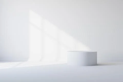 White room with shadow from the light from the window. 3d rendering Ilustración de archivo