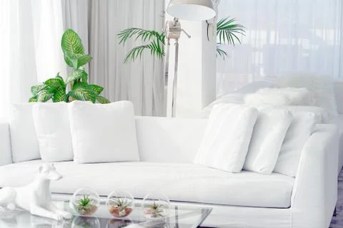 White room with sofa. Stock Photos