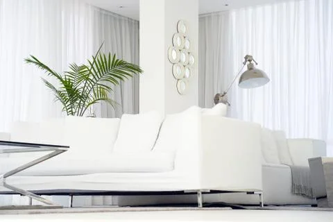 White room with sofa. Stock Photos