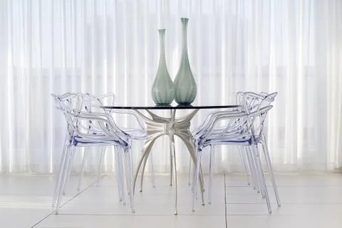 White room with table. Stock Photos
