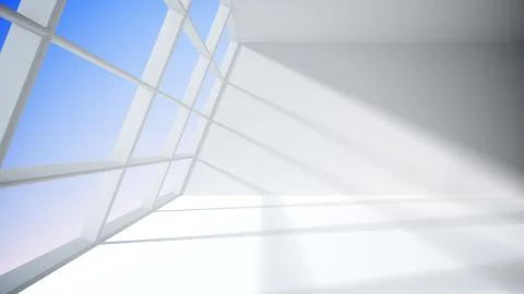 White room with window Stock Illustration