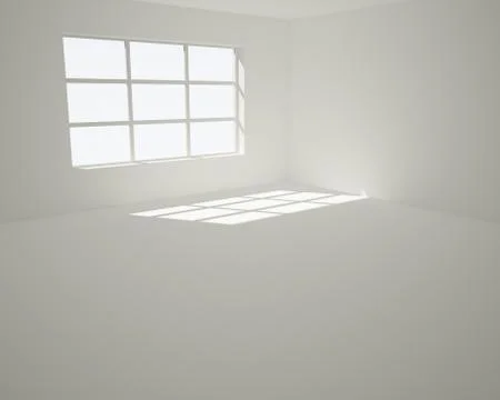 White room with window Stock Illustration