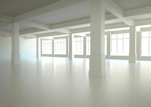 White room with windows Stockillustratie