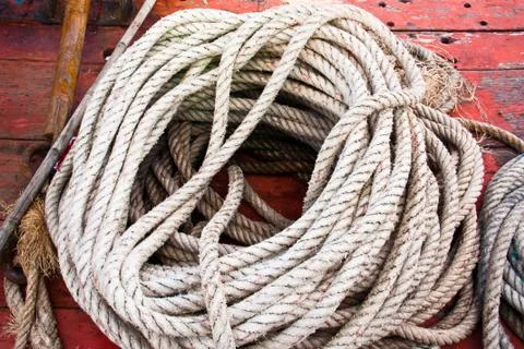 The white rope. Stock Photos