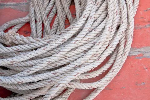 The white rope. Stock Photos