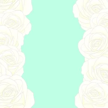 White Rose Border Stock Illustration