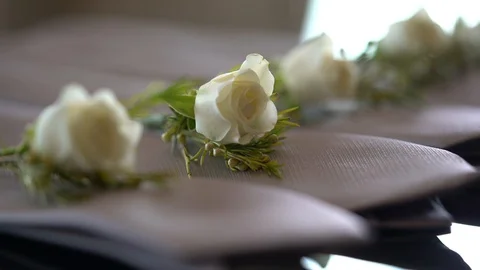White rose close up shooting Stock Footage 128948064