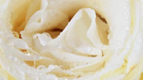White rose in drops of water close-up. Stock Footage 140577783