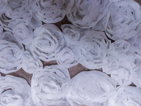 White roses from fabric Stock Photos