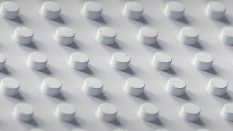 White rotary control knobs 3D render seamless loop animation Stock-Footage 329621062