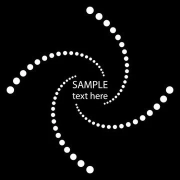 White rotated halftone dots in vortex form Stock Illustration