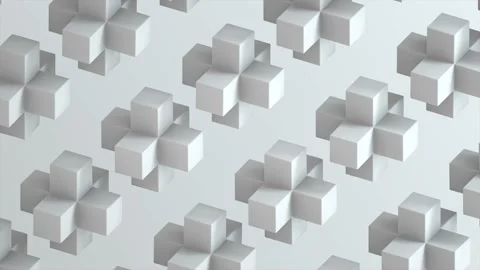 White Rotating Cubic Puzzles Loop Video stock 145100697