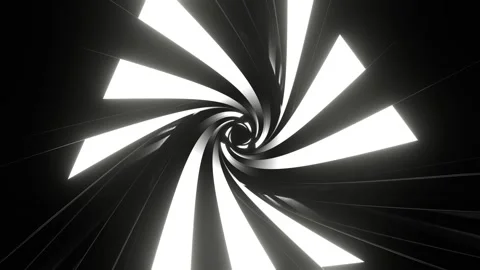 White Rotating Light in Triangular Tunnel Background VJ Loop in 4K Stock Footage 314553744