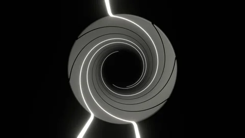White Rotating Spiral Lines Strobe Background VJ Loop in 4K Stock Footage 267247532