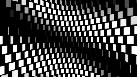 White rotating squares geometric background loop Stock Footage 99909404