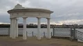 White rotunda on embankment of Ternopil lake, Ternopil city, Ukraine HD Footage
