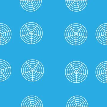 White round circles in the grid on a blue background Stock Illustration