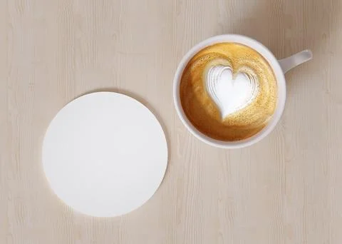 White, round cup coaster mock up. Blank template for your design, advertising Stock Illustration