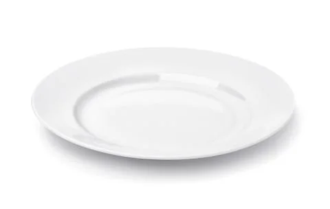 White round empty dinner plate Stock Photos