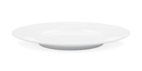White round empty plate side view isolated on white background Stock Illustration