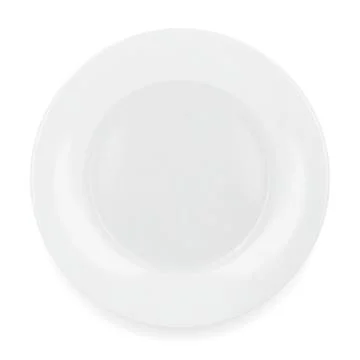 White round empty plate top view isolated on white background Stock Illustration