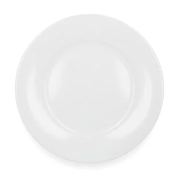 White round empty plate top view isolated on white background Stock Illustration