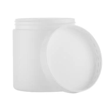 White round jar or box with lid open Stock Photos
