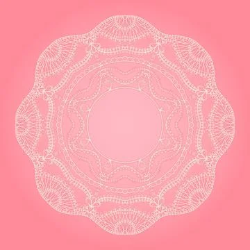 White round lace Ilustração Stock