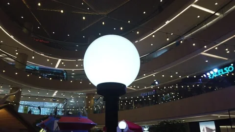 White Round Lantern Solar Stock Footage 147302844