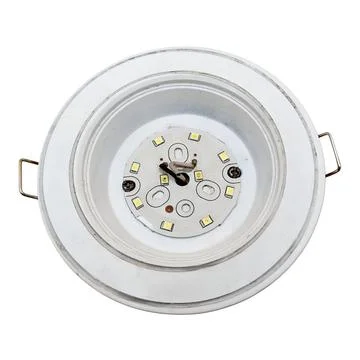 White Round LED Recessed Ceiling 스톡 사진