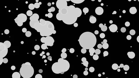 White round particles moving on a black background. animated abstract background Stock Footage 96369535