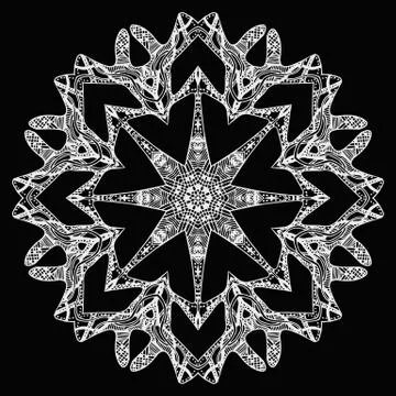 White round pattern on black Stock Illustration