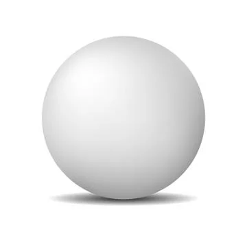 White Round Sphere or Ball. Realistic Matte Pearl or Plastic Ball. Vector. Stock Illustration