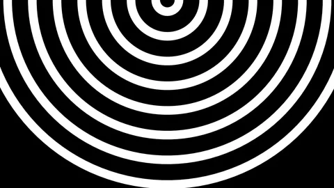 White round stripes rippling simulation on full screen, flat animation Stock Footage 264158365