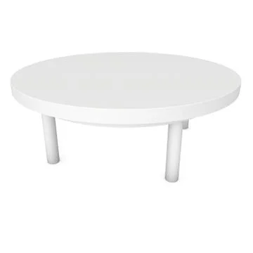 White Round Table 3D Иллюстрация
