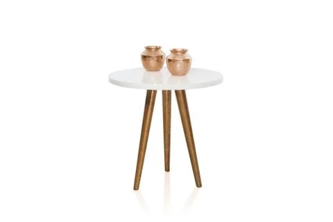 White round table on white Stock Photos