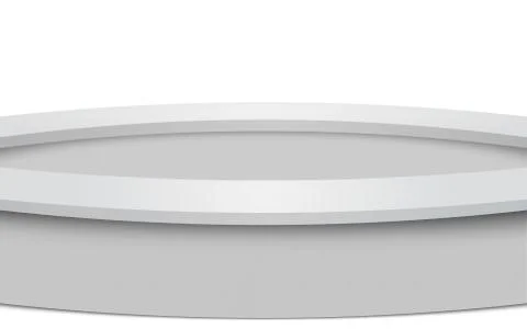 White round table in the white studio room Stock Illustration