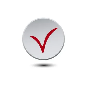 White round volume plastic button on a white background Stock Illustration