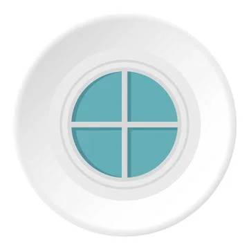 White round window icon circle Ilustración de archivo