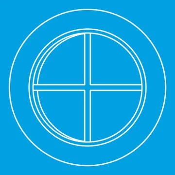 White round window icon outline Ilustración de archivo