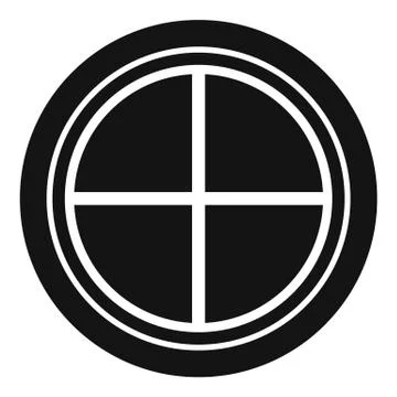 White round window icon simple Ilustración de archivo