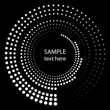 White rounded concentric halftone dots Stock Illustration