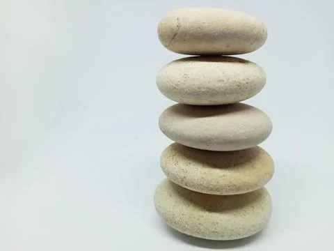 White rounded stones tower. Foto stock