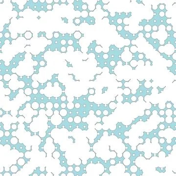White rounds clouds on skyblue background, vector seamless pattern texture イラスト素材