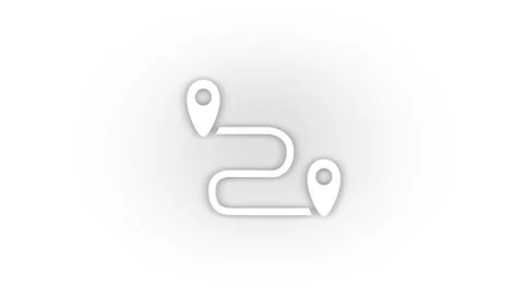 White route icon with shadow isolated on white background. Stock Footage 207342941
