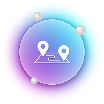 White Route location icon isolated on white background. Map pointer sign. C.. Stock Illustration