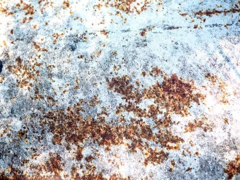 White Rust Metal Decayed Crumpled Sheet Wide Background. Weathered Iron Rusty Stock Photos